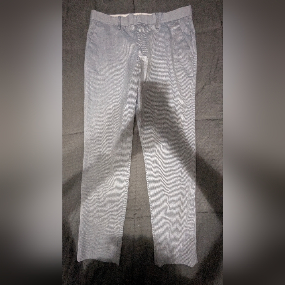 Express Men's Blue-Gray Seersucker Dress Pants